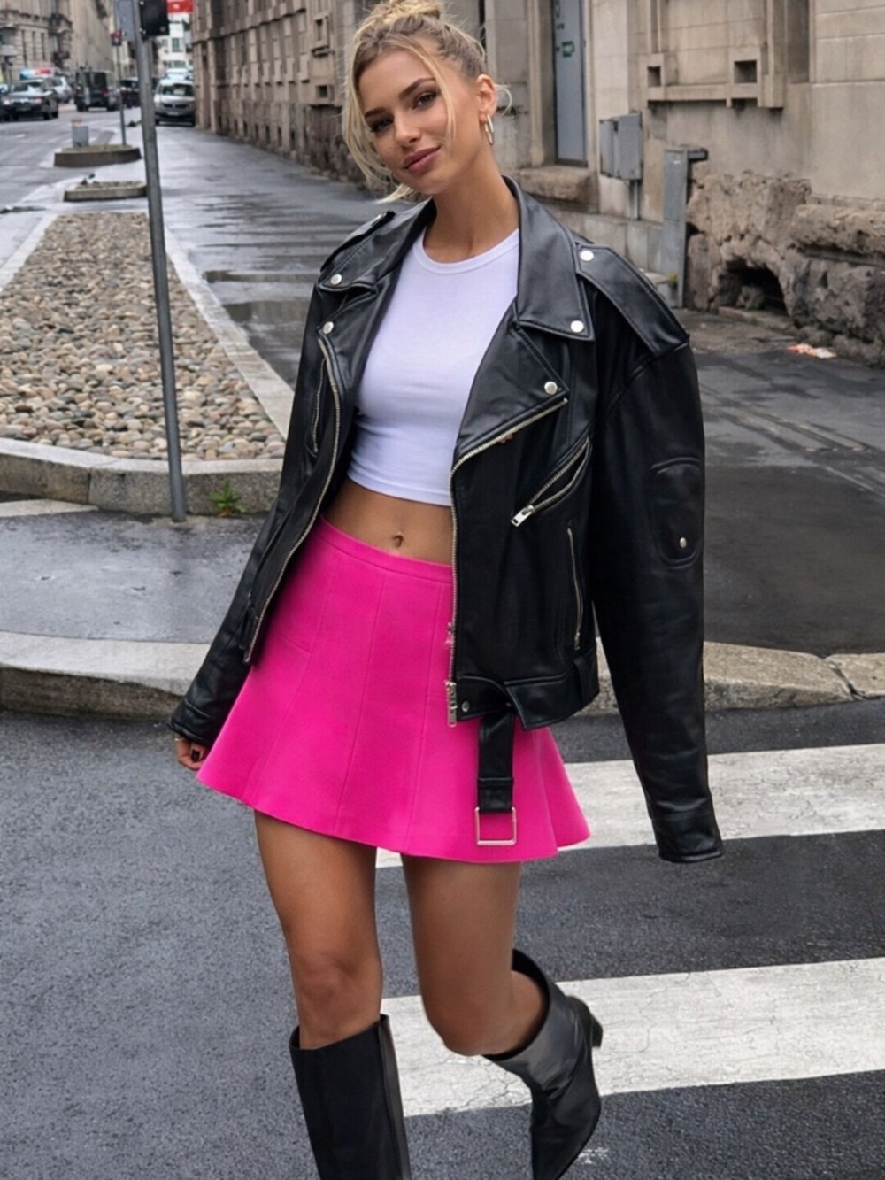 JCREW FLARED MINI SKIRT | HOT PINK | SIZE 14